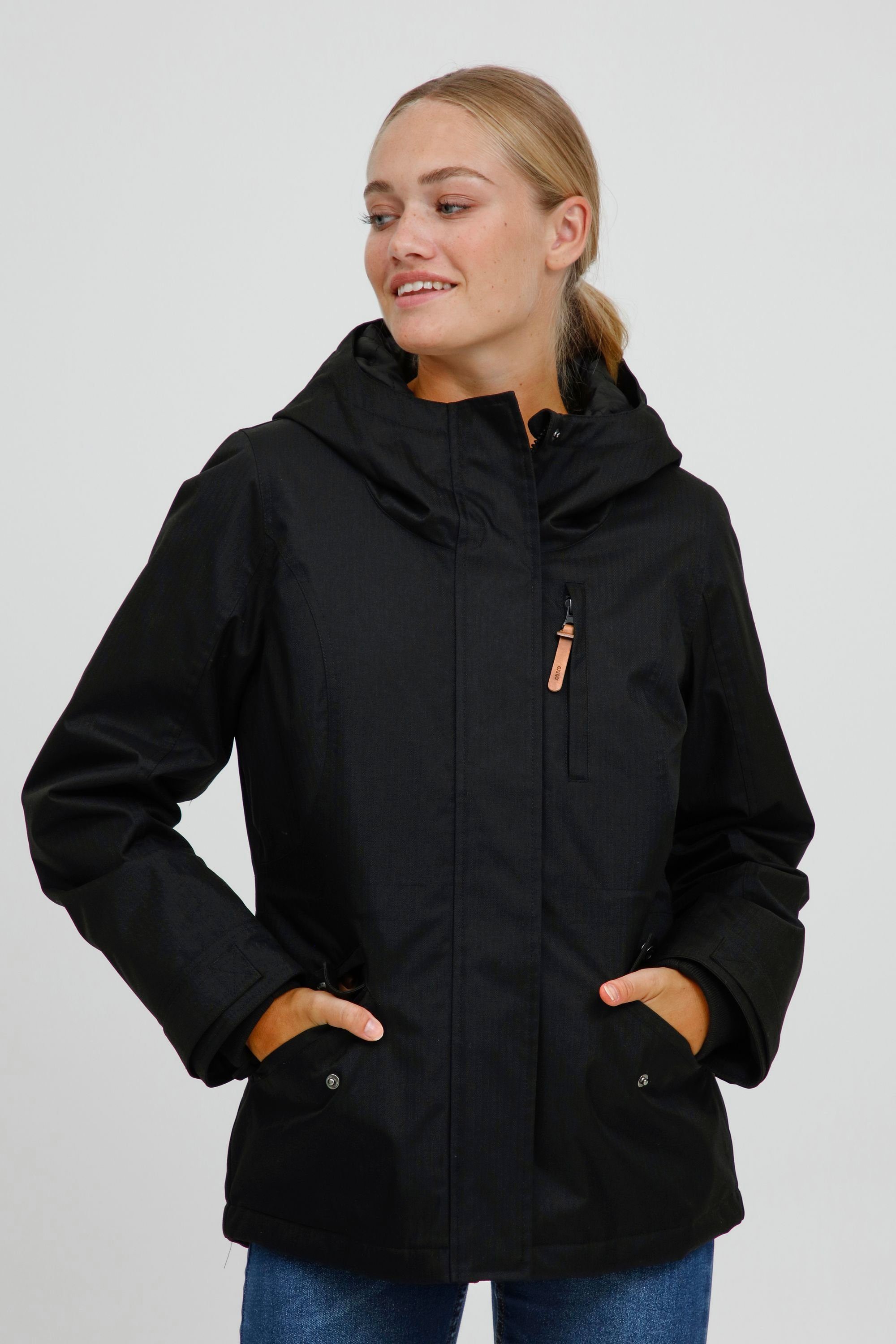 OXMO Kurzjacke OXBellissa Warme Jacke mit hochabschließendem Kragen BLACK (799000)
