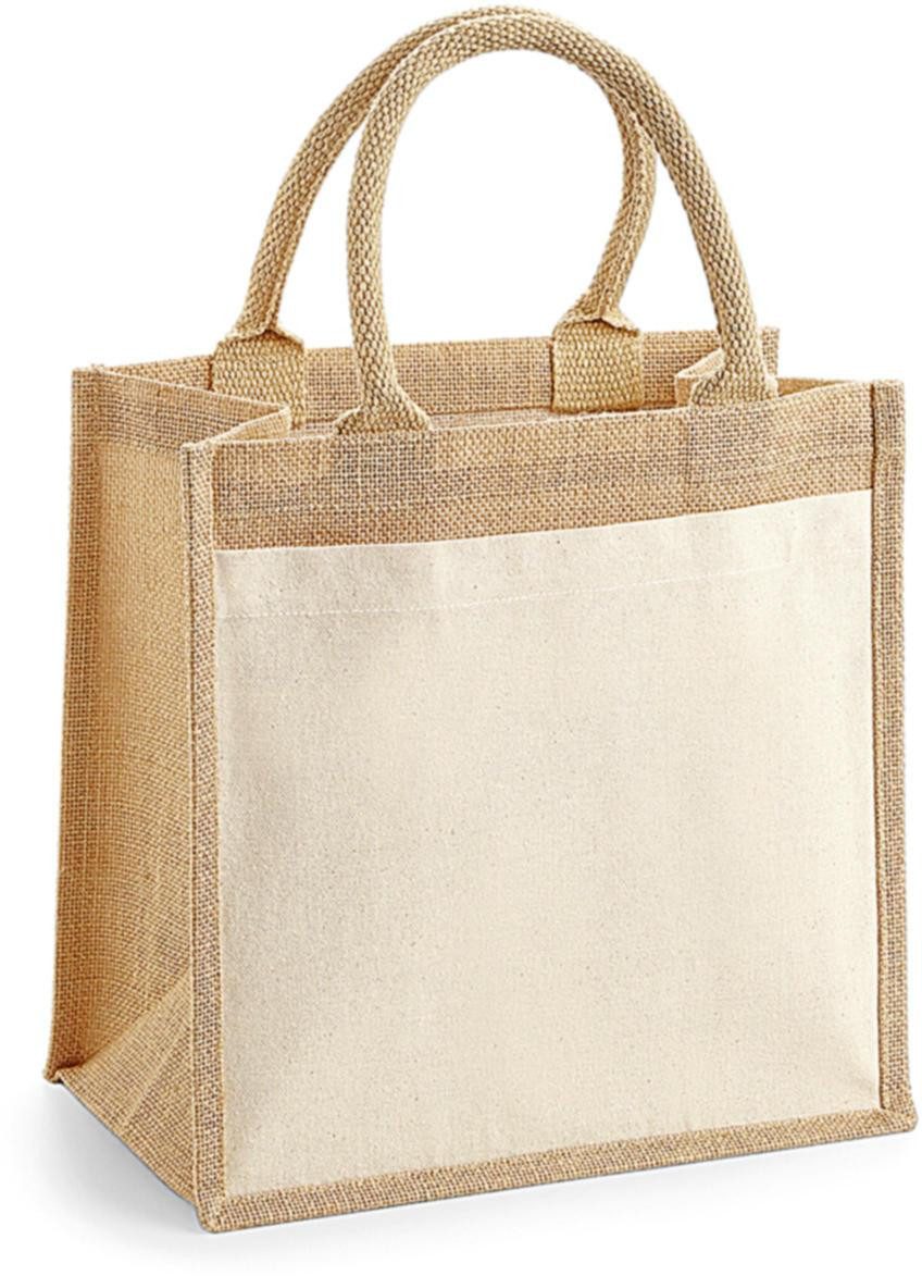 Umhängetasche Cotton Pocket Jute Midi Tote 30 x 30 x 19 cm