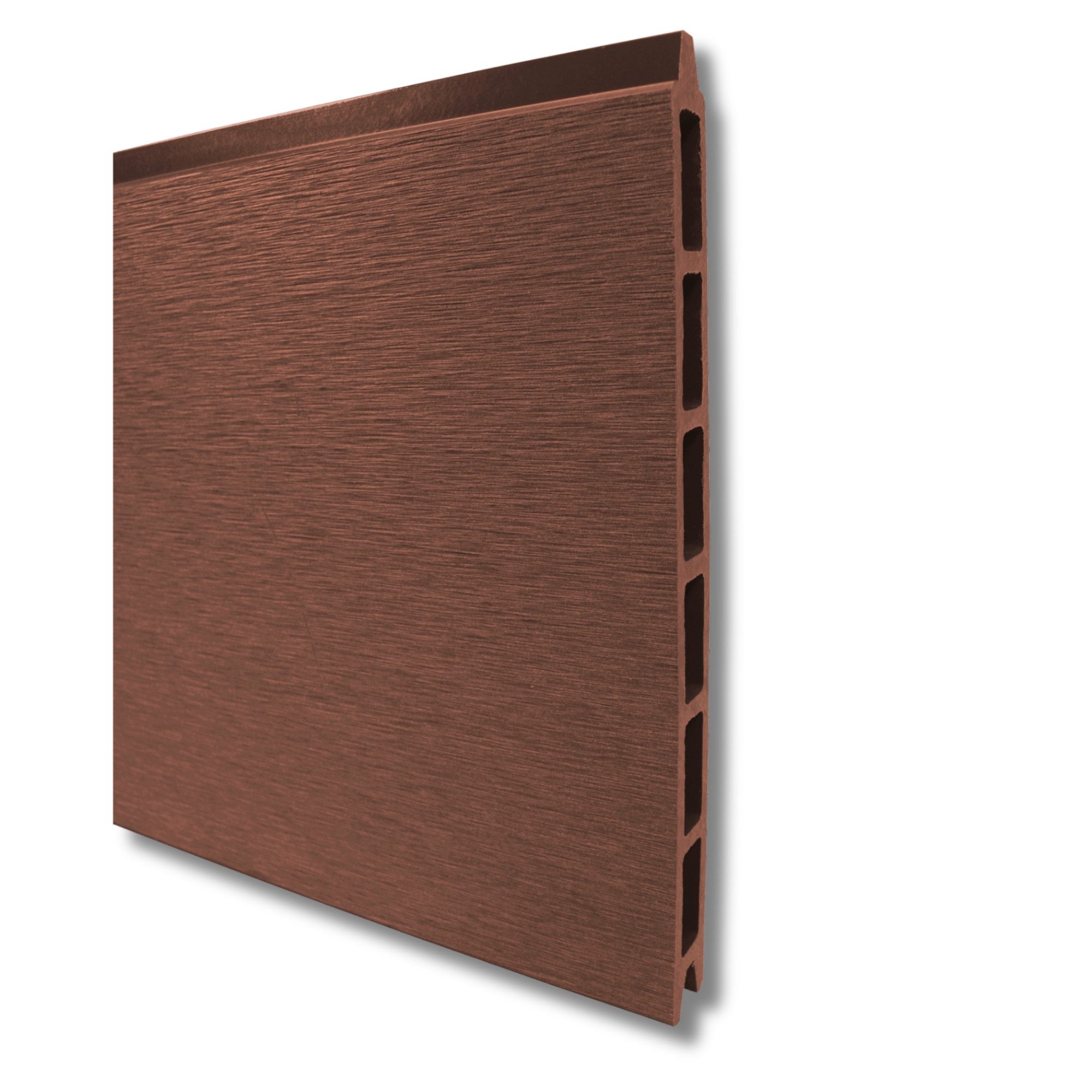 WPC Profi Zaun Set Komplettset Sichtschutzzaun Alupfosten Redwood Braun 180x180cm, (Komplettset, mit Start- und Abschlussleisten, Pfosten und Zubehör)