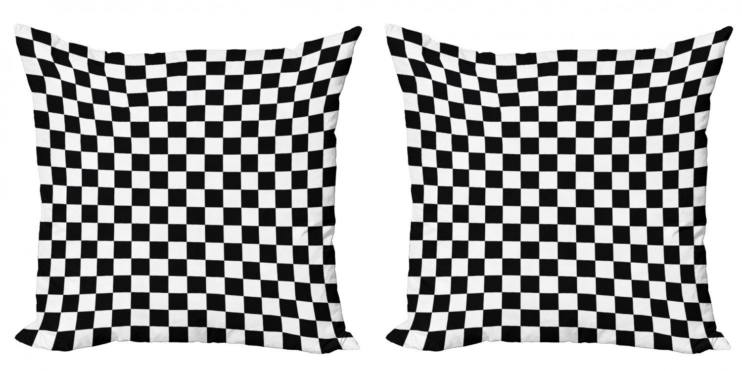 Doppelseitiger Spielbrett (2 Checkers Modern Klassisches Kissenbezüge Stück), Accent Abakuhaus Spiel Digitaldruck,