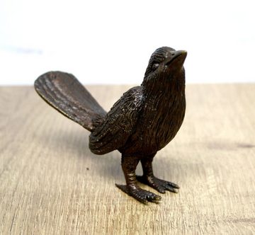 Bronzeskulpturen Skulptur Bronzefigur kleiner Vogel mit geschlossene Flügel
