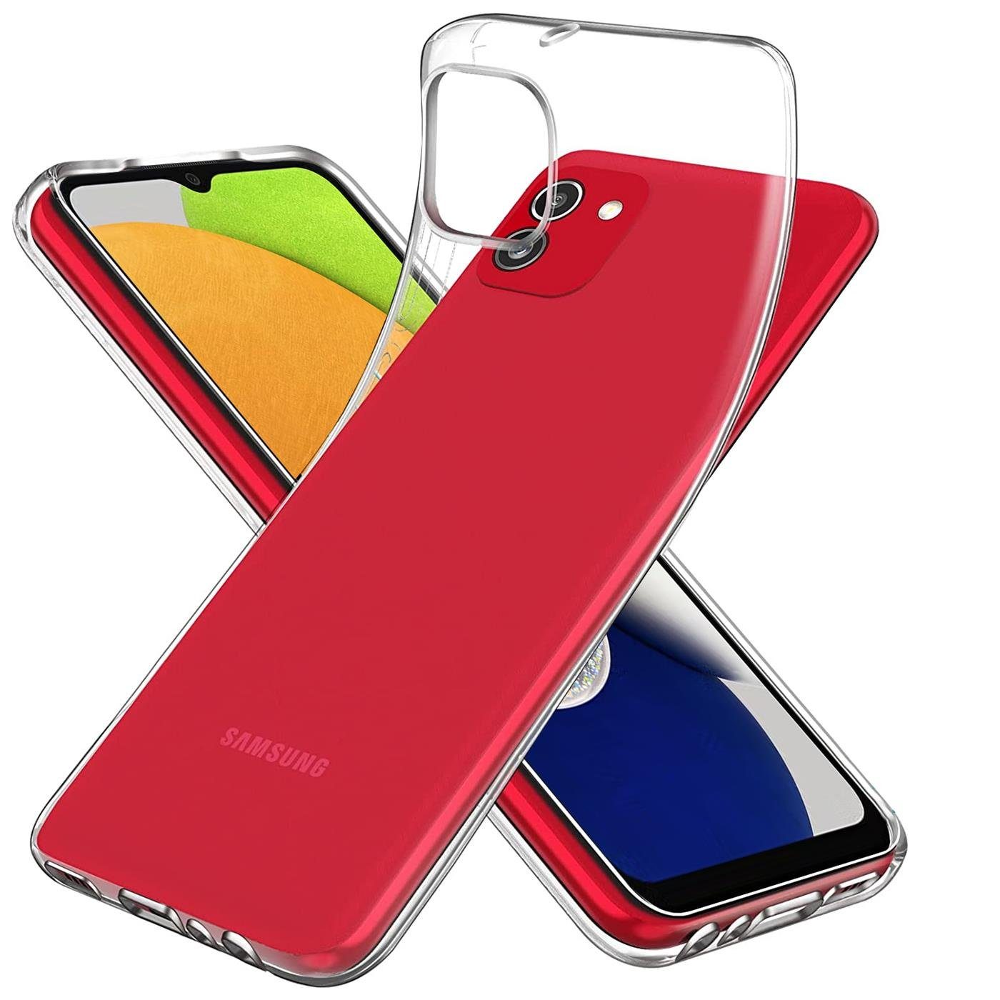 CoolGadget Handyhülle Silikon Handy Hülle Slim für Samsung Galaxy A03 6,5 Zoll, dünne TPU Schutzhülle Case in transparent / durchsichtig