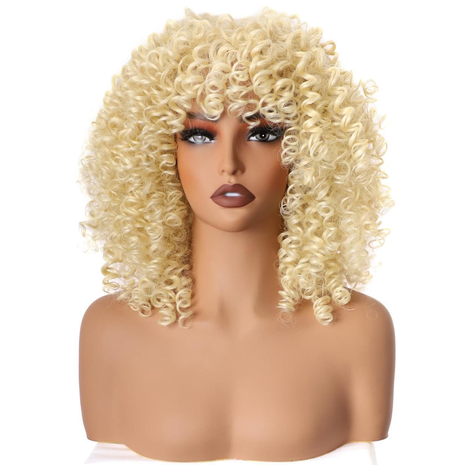 LuxusKollektion Kunsthaarperücke Perücke Damen Synthetisch Afro Kinky Curly Pony Kurz Blond