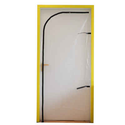 Scorprotect® Zimmertür Folien Staubschutztür schwellenlos mit Reißverschluss 210 x 110 cm