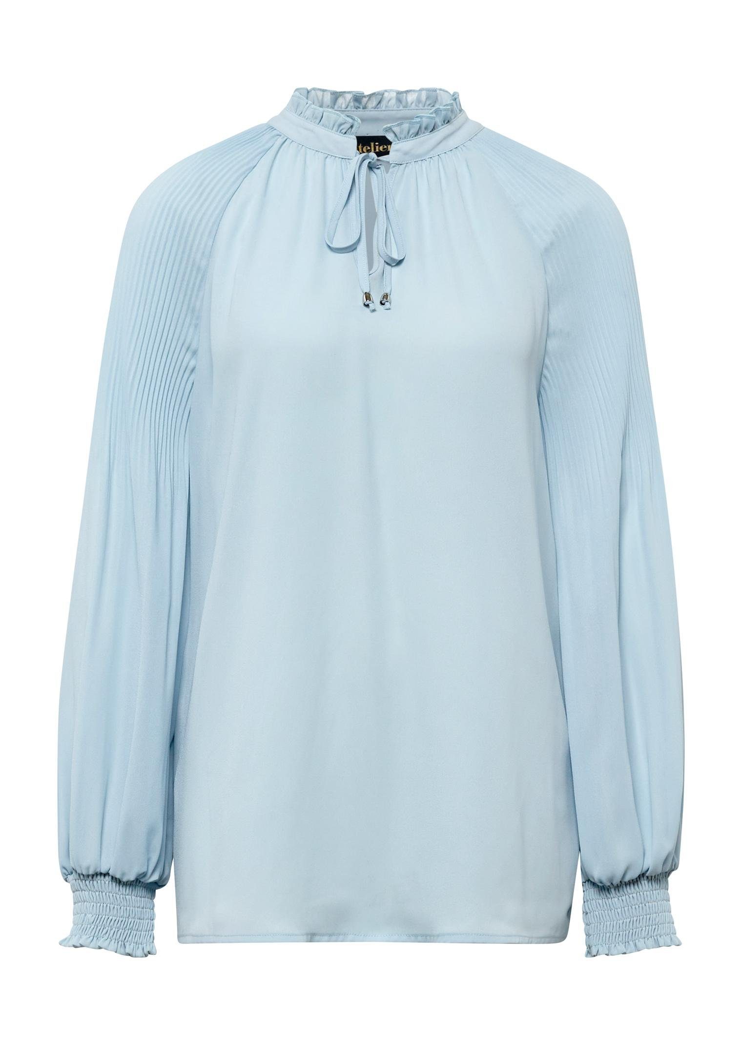 GOLDNER Langarmbluse Kurzgröße: Bluse mit plissierten günstig online kaufen