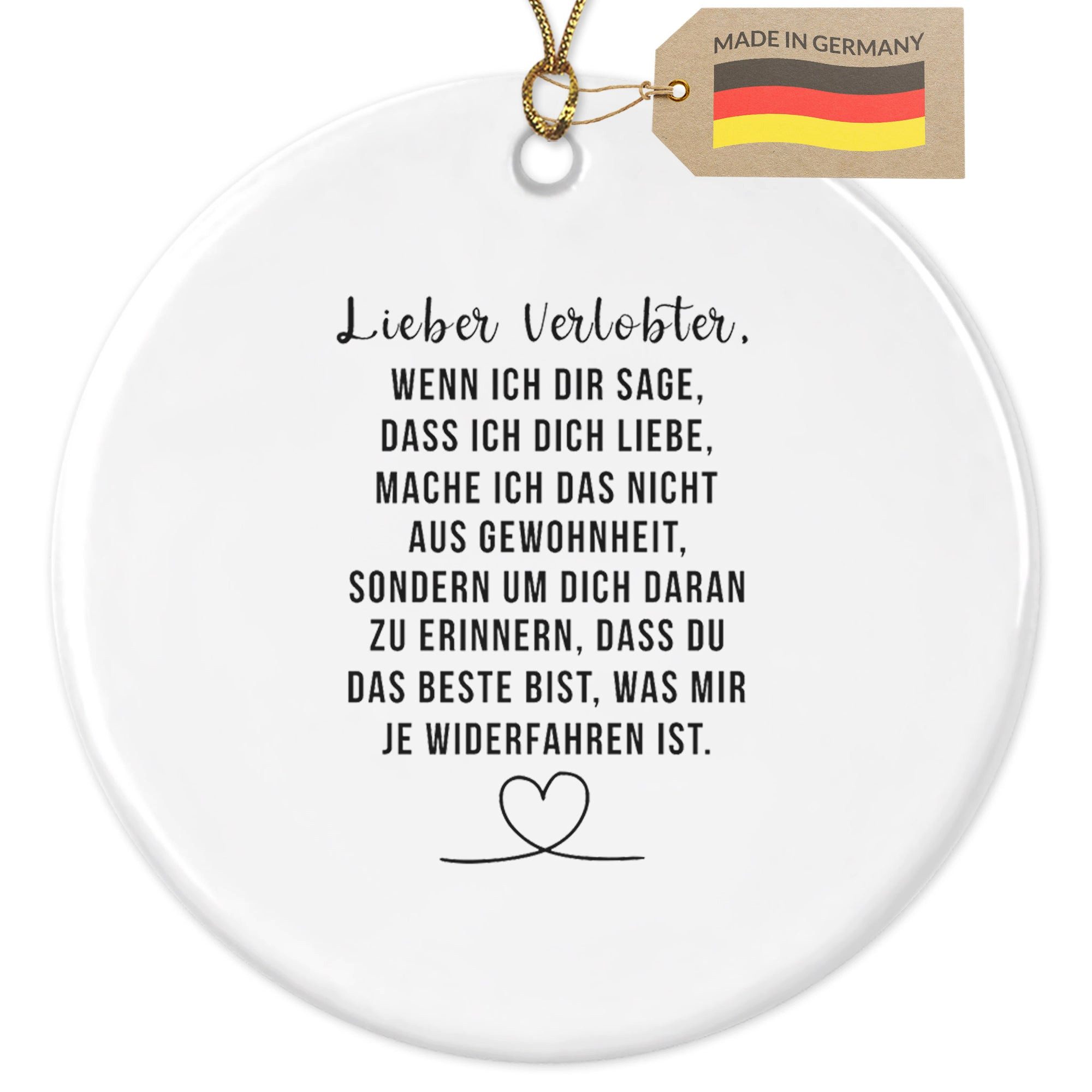 22Feels Weihnachtsbaumkugel Weihnachtsdeko Mann Verlobungsgeschenk Verlobter Groom To Be Anhänger, MADE IN GERMANY, KERAMIK