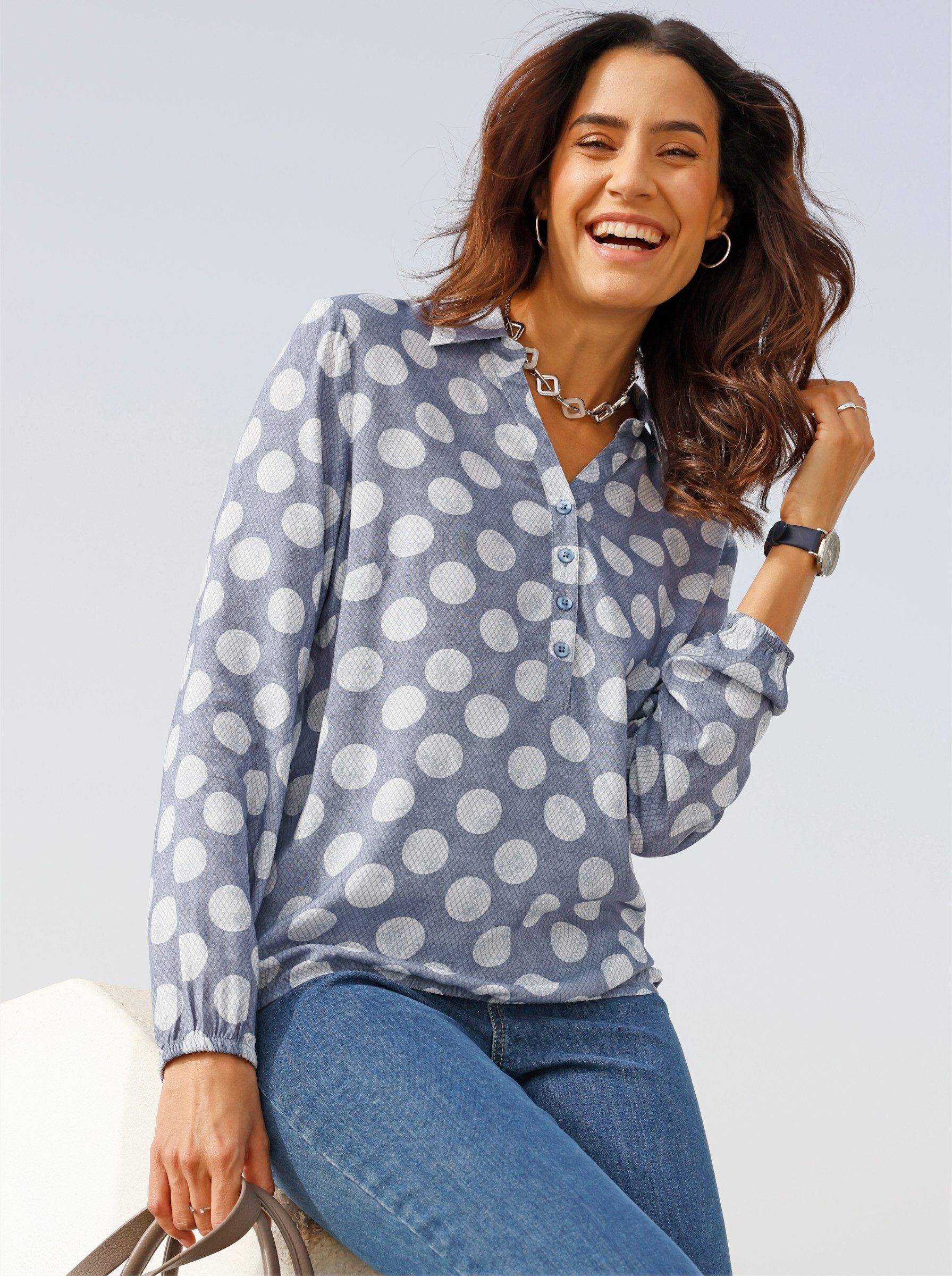 Witt Klassische Bluse Druck-Bluse Langarm