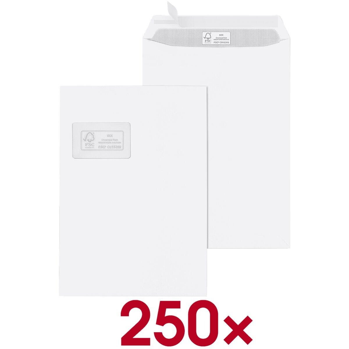 MAILMEDIA Briefumschlag, Format C4, 32,4/22,9 cm, mit Fenster