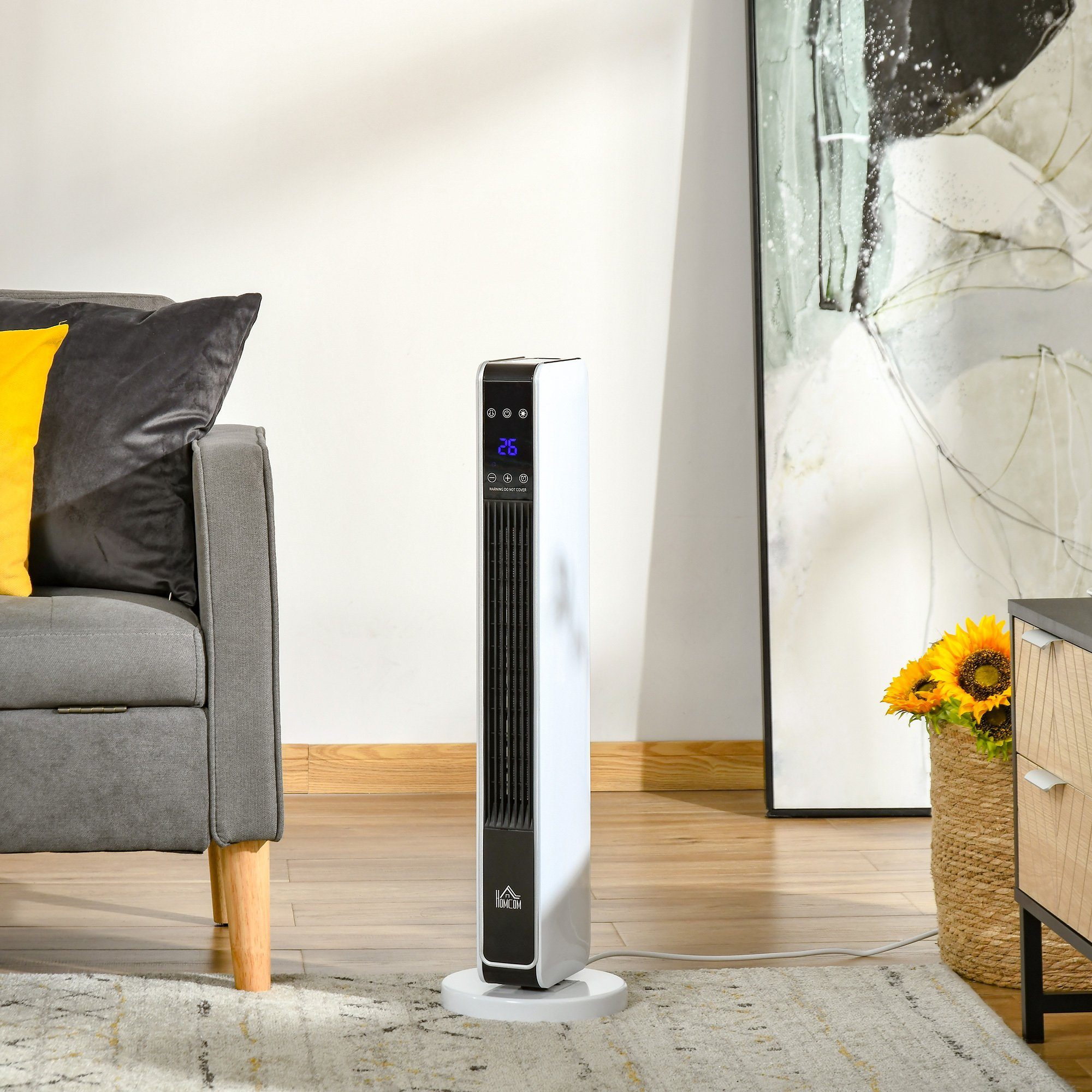 HOMCOM Elektrokamin Heizlüfter mit 65 Grad Drehung günstig online kaufen