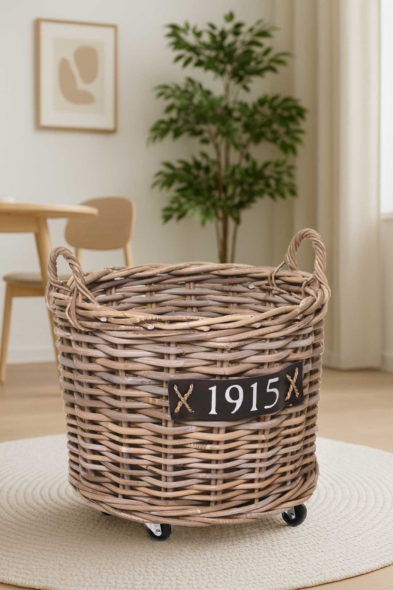 VIVANNO Kaminholzkorb Rattan ARRIBA Rund - günstig online kaufen