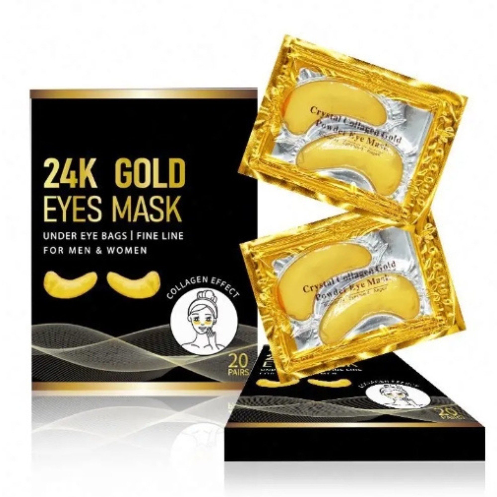 Montegoni Augenpads 24K Gold Augenpads 20 Paare – Anti-Aging Gelpads gegen Augenringe, 24K Gold Augenpads 20 Paare
