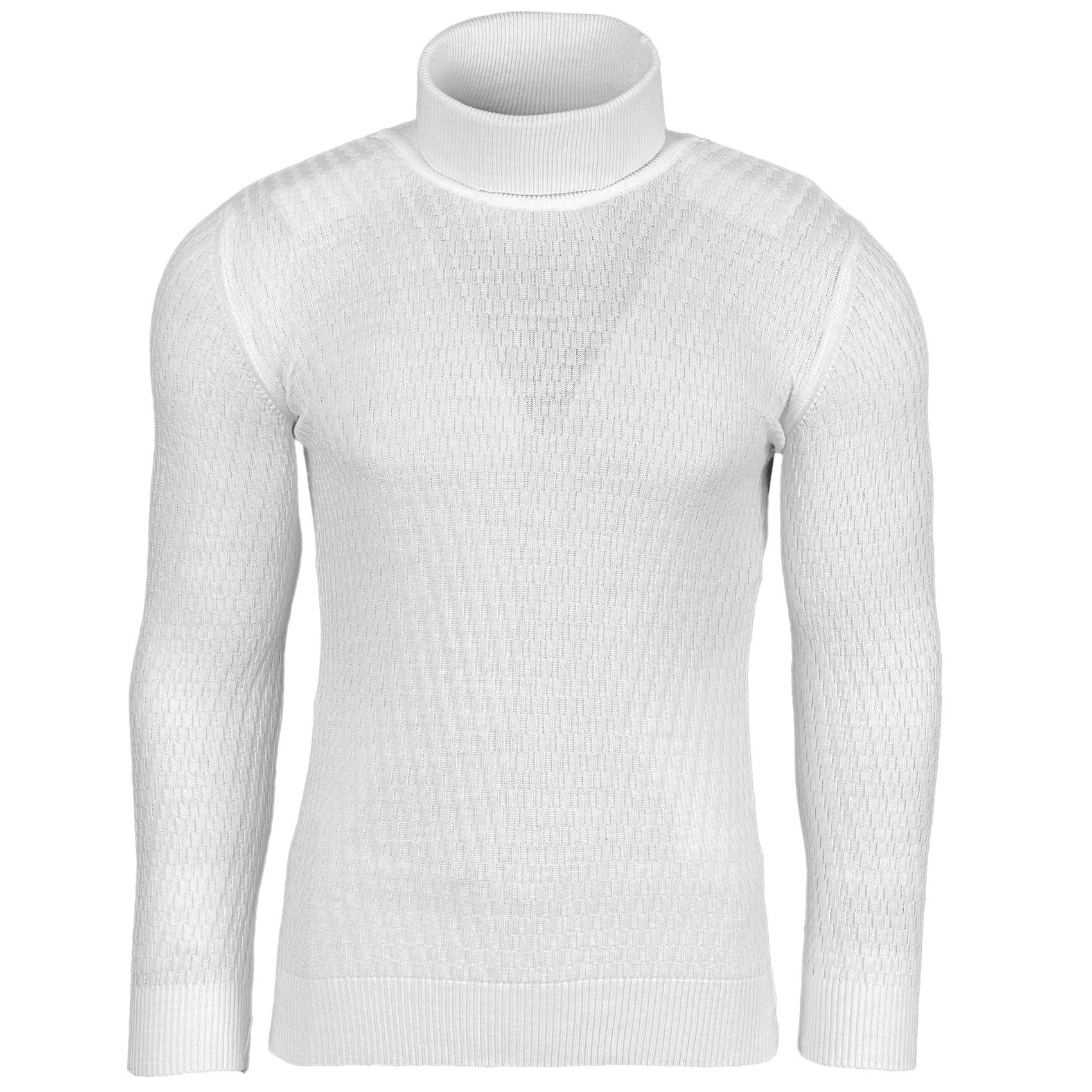 Baxboy Strickpullover Baxboy Herren Slim fit Freizeit Feinstrick Rollkragen günstig online kaufen