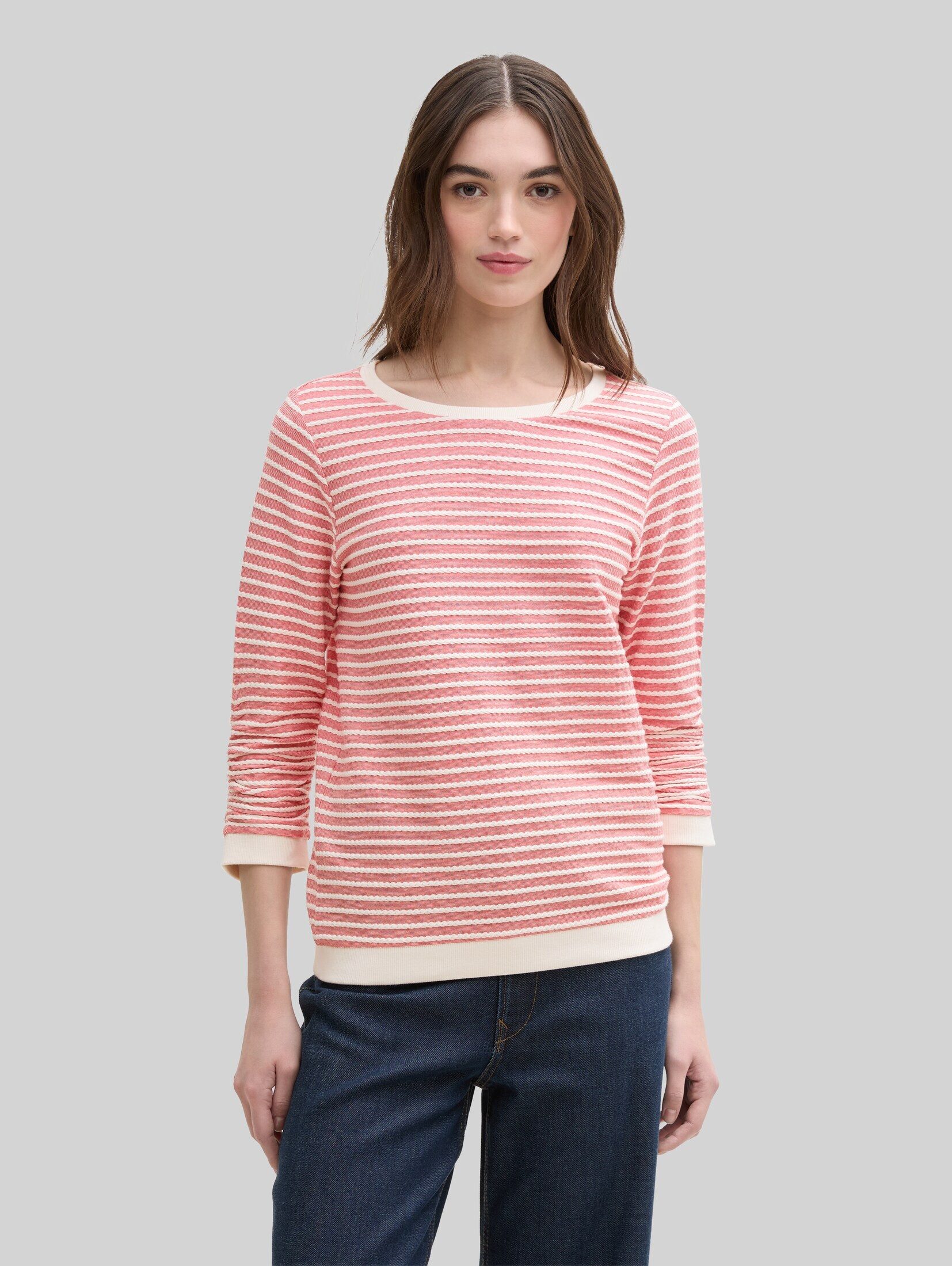 TOM TAILOR Denim Sweatshirt Strick & Sweatshirts Sweatshirt mit Streifenmuster