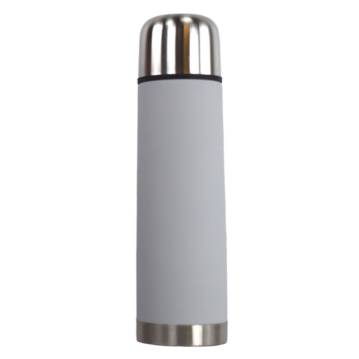 Trinkflasche Isoflasche ca. 500 ml aus Edelstahl und Silikon 3 Farben Thermoflasche, mit Becher als Deckel