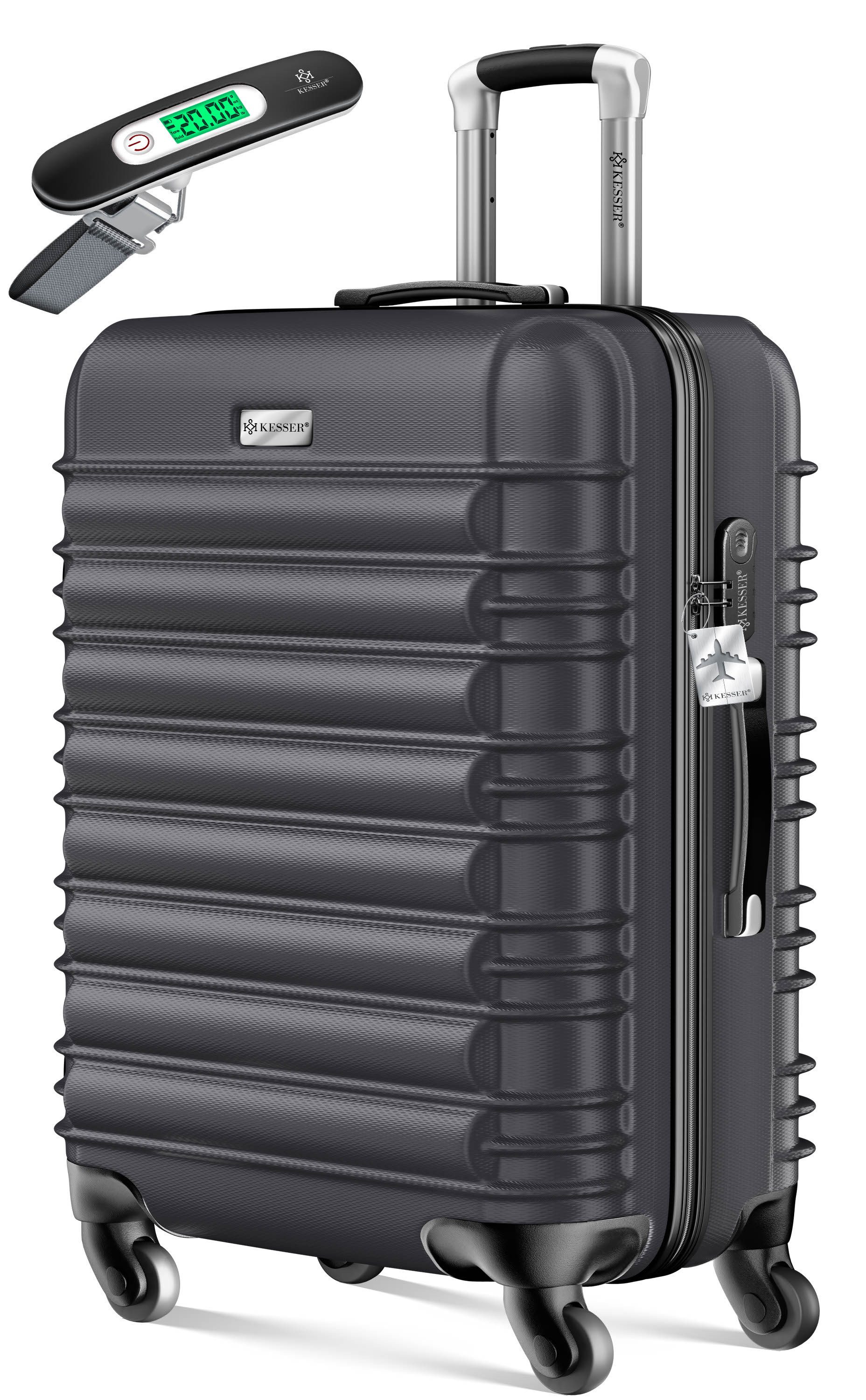 KESSER Hartschalen-Trolley Reisekoffer 84L Koffer Inkl. Kofferwaage + Gepäckanhänger, 4 Rollen, Rollkoffer ABS-Hartschale mit 4 Rollen, Zahlenschloss & Teleskopgriff