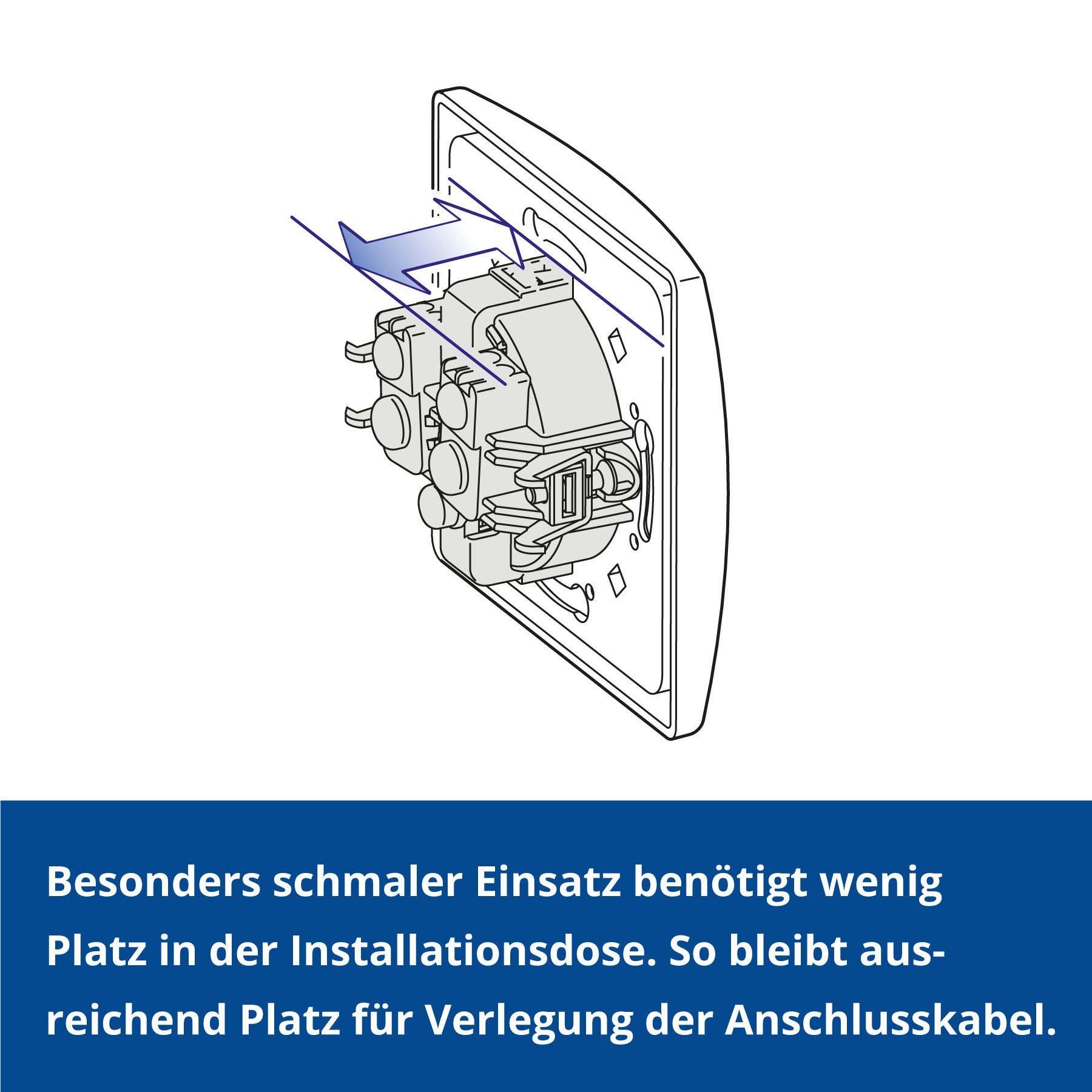 Aling Conel Unterputz-Steckdose PRESTIGE-Line Unterputz-Doppelsteckdose, Packung – Bild 5 von 5