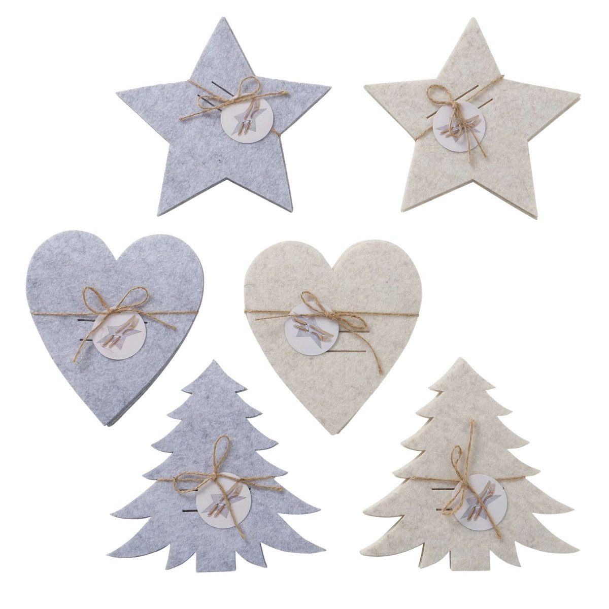 BOLTZE Besteckhalter Frona Bestecktasche beige/hellgrau 21cm sortiert 4tlg günstig online kaufen