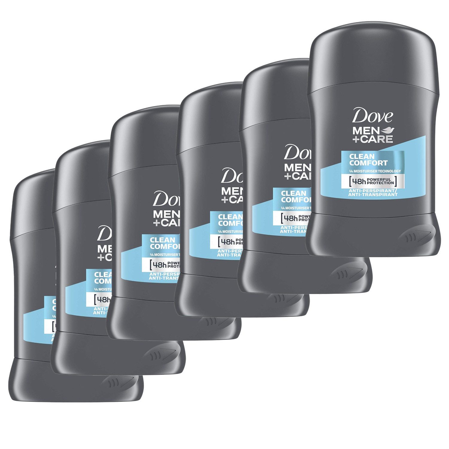 DOVE Deo-Stift Plus Care Clean Comfort DEO Stick Anti-Transpirant 6 Pack SET, 6-tlg.