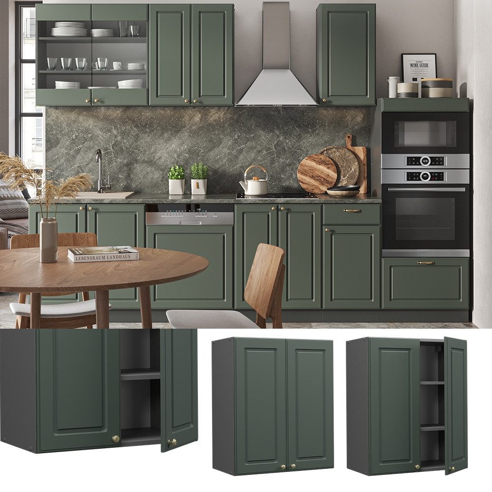 Vicco Hängeschrank Fame-Line, Grün-Gold Landhaus/Anthrazit, 60 cm (1-St)