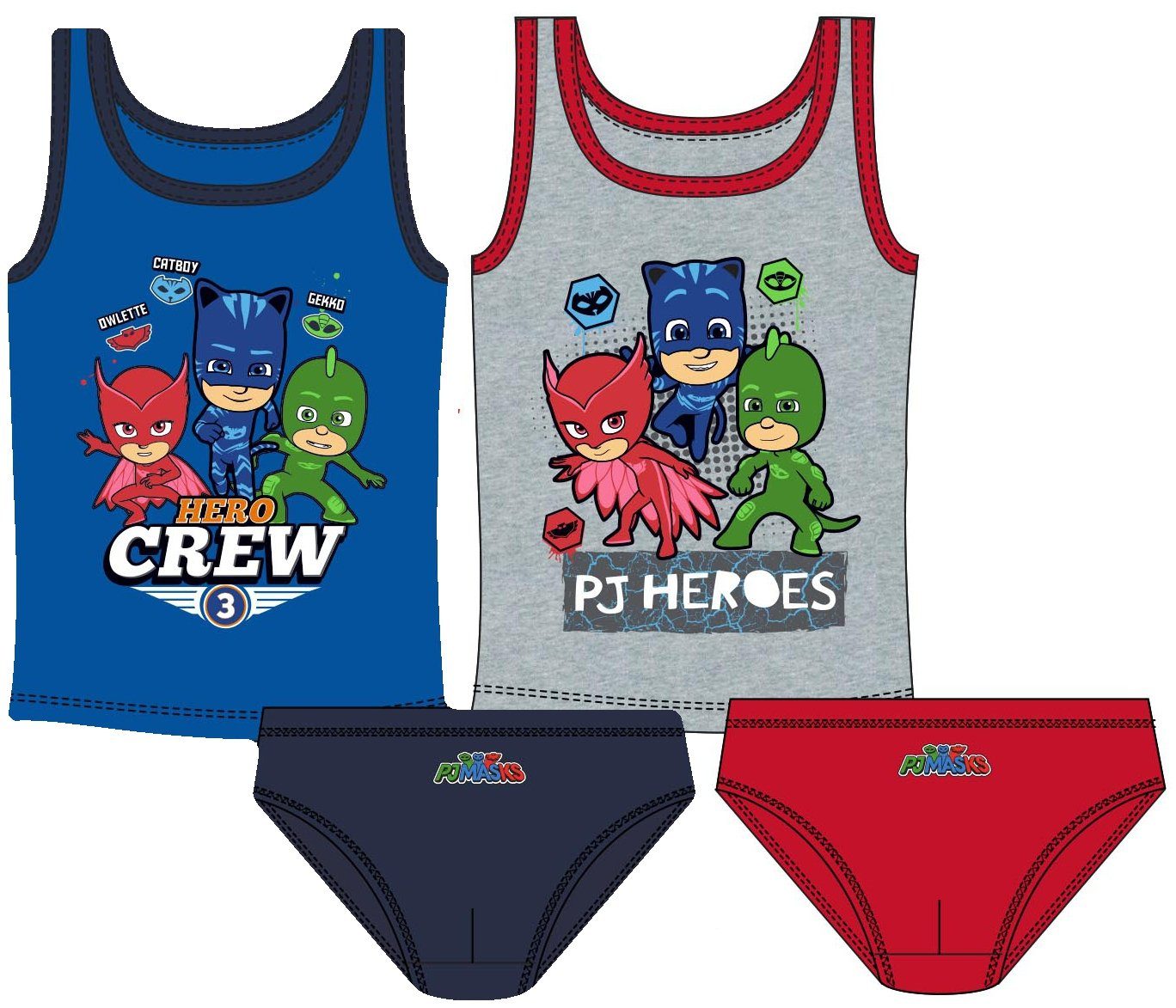 PJ Masks Unterhemd PJ MASK Unterhemdenset Unterwäsche für Jungen