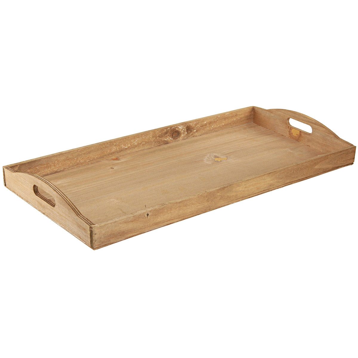 DIJK Dekokorb Deko Holz Tablett Vintage Natur Länglich FSC 58x28x6cm