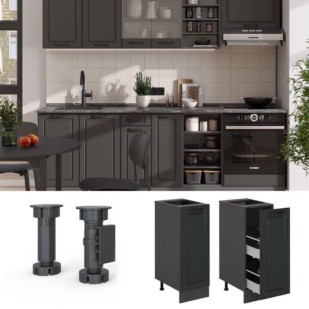 Vicco Apothekerschrank R-Line, Anthrazit Landhaus/Anthrazit, 30 cm ohne Arbeitsplatte (1-St)