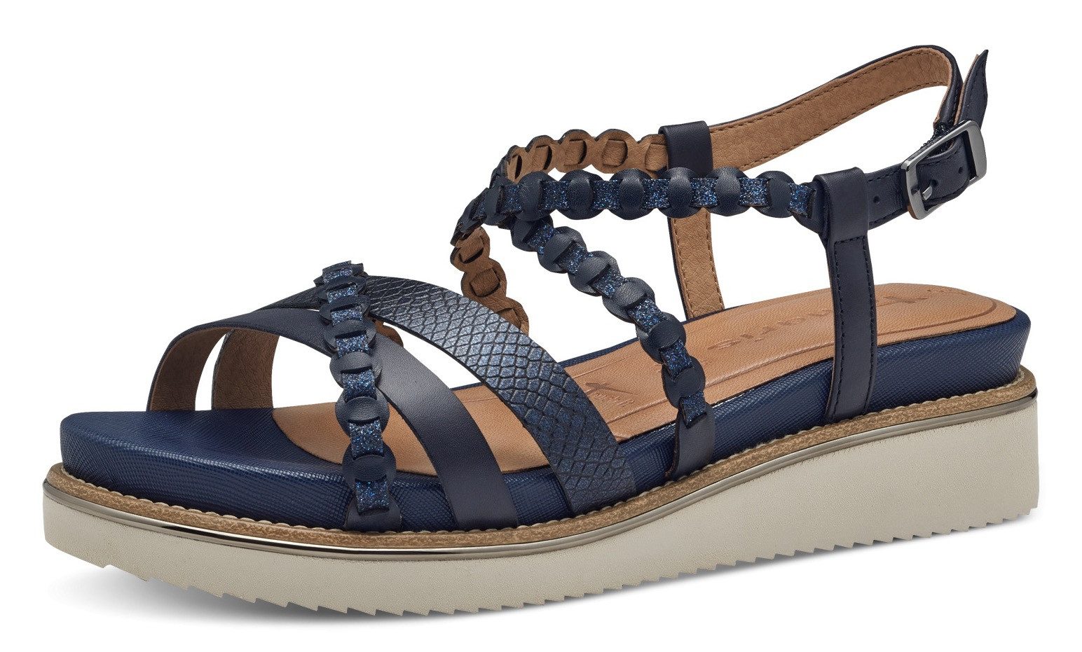Tamaris Keilsandalette, Riemchensandale, Sommerschuh mit verstellbarer Schnalle