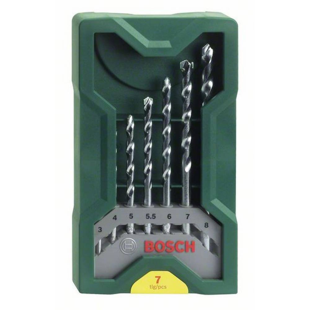 Spiralbohrer Mini-X-Line Steinbohrer-Set, 7-teilig, (7 Steinbohrer, Ø 3/4/5/5,5/6/7/8 mmVerpackung: Kunststoffdose mit Haftetikett mit EurolochAbmessung (lxbxh): 160 x 83 x 21Gewicht: 0,14 kg), Stein-Spiralbohrer-Set