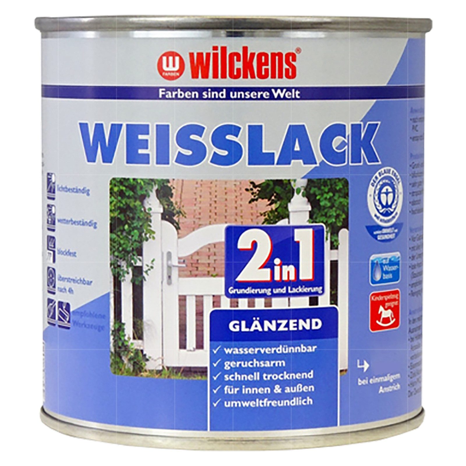 Wilckens Farben Holzlack Weisslack 2in1 Glänzend 0,75 LTR