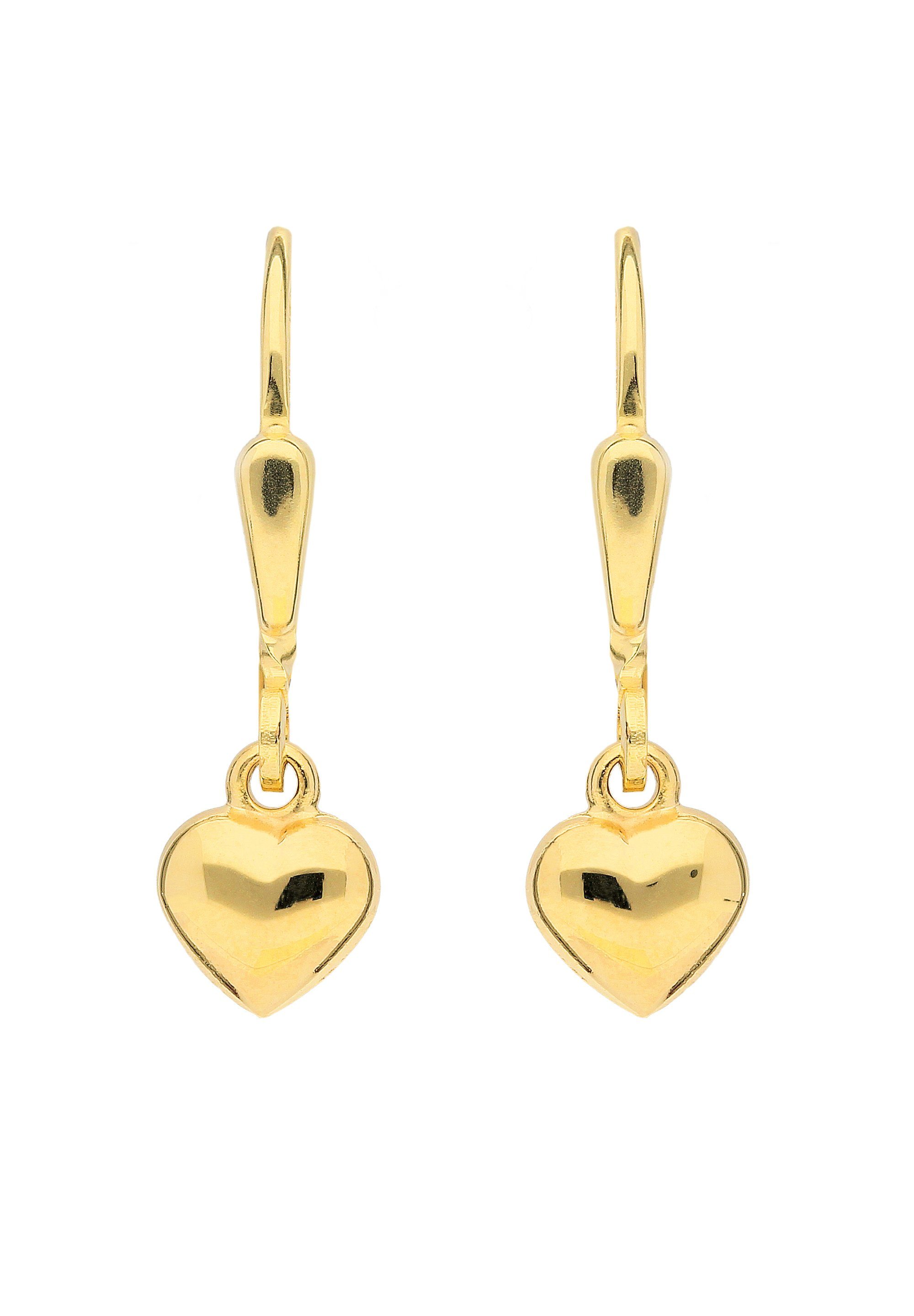 Adelia´s Paar Ohrhänger 1 Paar 333 Gold Ohrringe / Ohrhänger Herz, 333 Gold  Goldschmuck für Damen, Schmuck vom Hersteller mit 70 jähriger Tradition