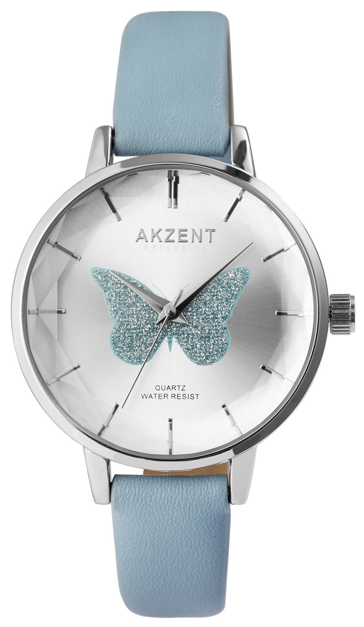 AKZENT Quarzuhr Fly Akzent Exclusive Damenarmbanduhr mit Lederimitationsband, Damenuhr Lederimitat