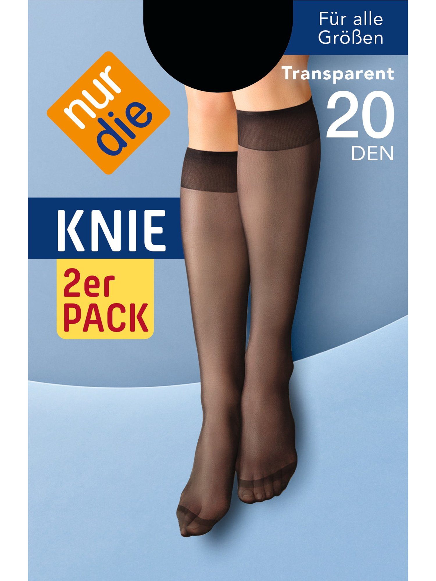 Nur Die Kniestrümpfe 2er-Pack 20 DEN (2-Paar) schwarz