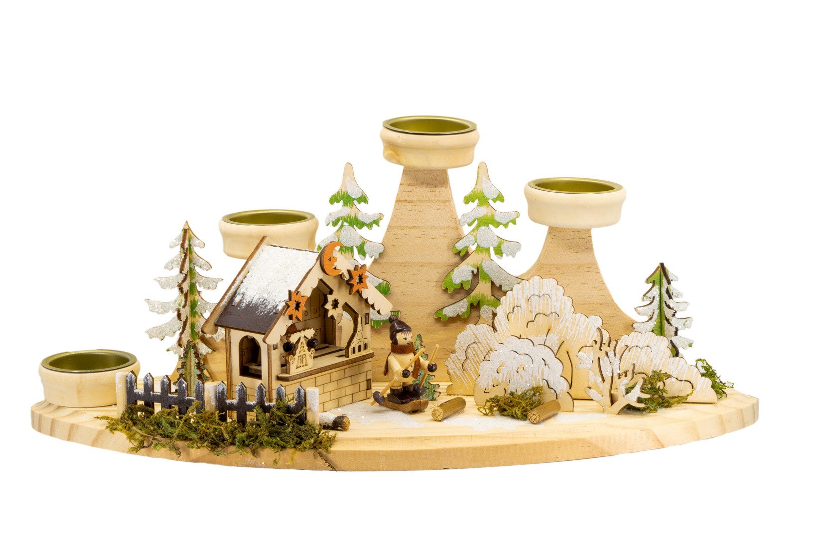 Kaladia Teelichthalter Schwibbögen aus Holz - Weihnachtsmarkt, Teelichthalt günstig online kaufen