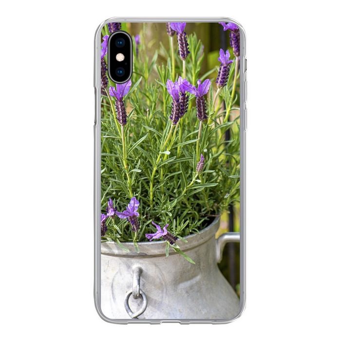 MuchoWow Handyhülle Lavendel in einem Milchkännchen Handyhülle Apple iPhone Xs Max Smartphone-Bumper Print Handy