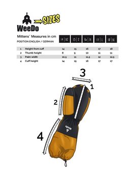 WeeDo Fäustlinge Monster lange Manschetten, nachhaltig produziert, passend zu WeeDo Schneeanzug