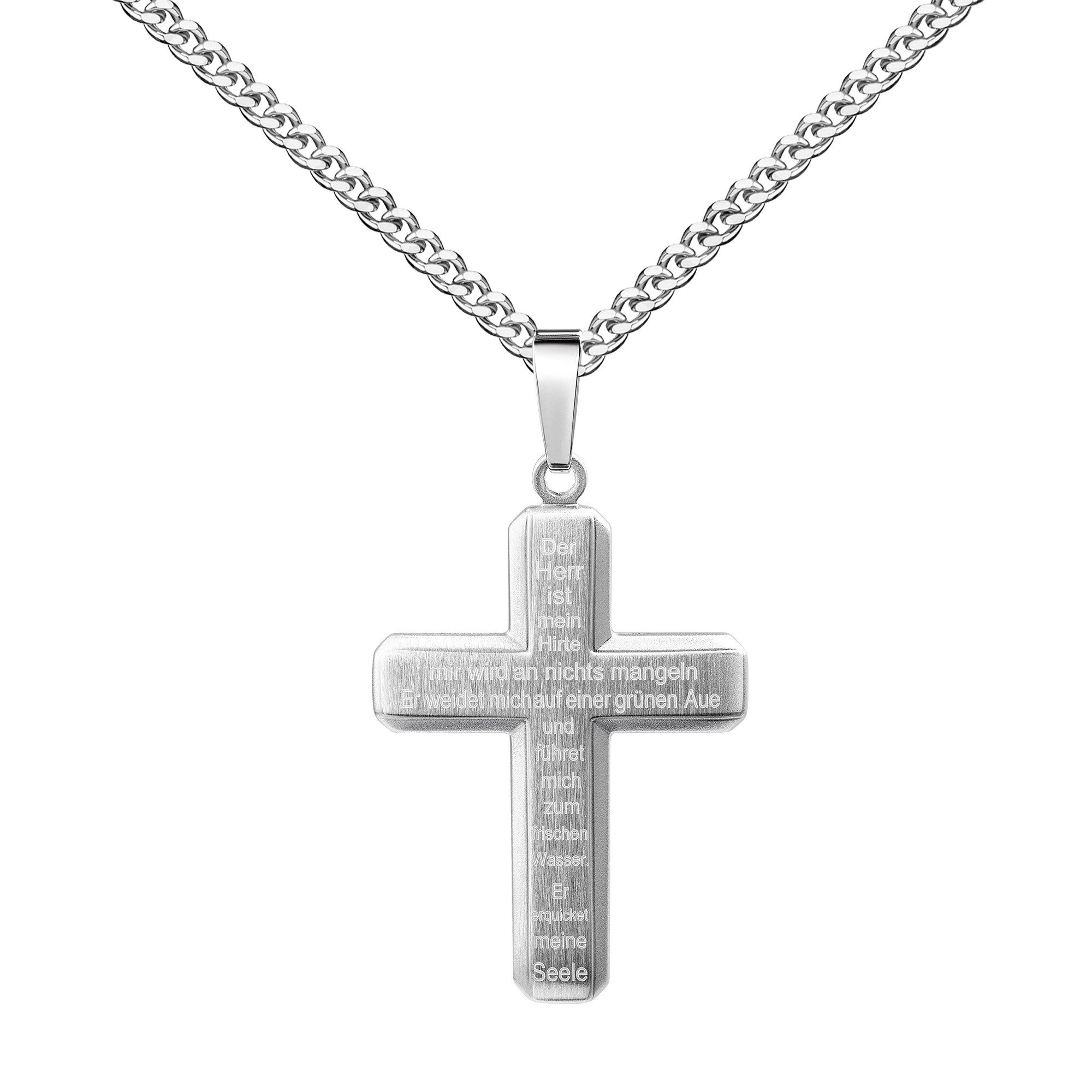 JEVELION Kreuzkette Kreuzanhänger mit "Psalm 23" günstig online kaufen