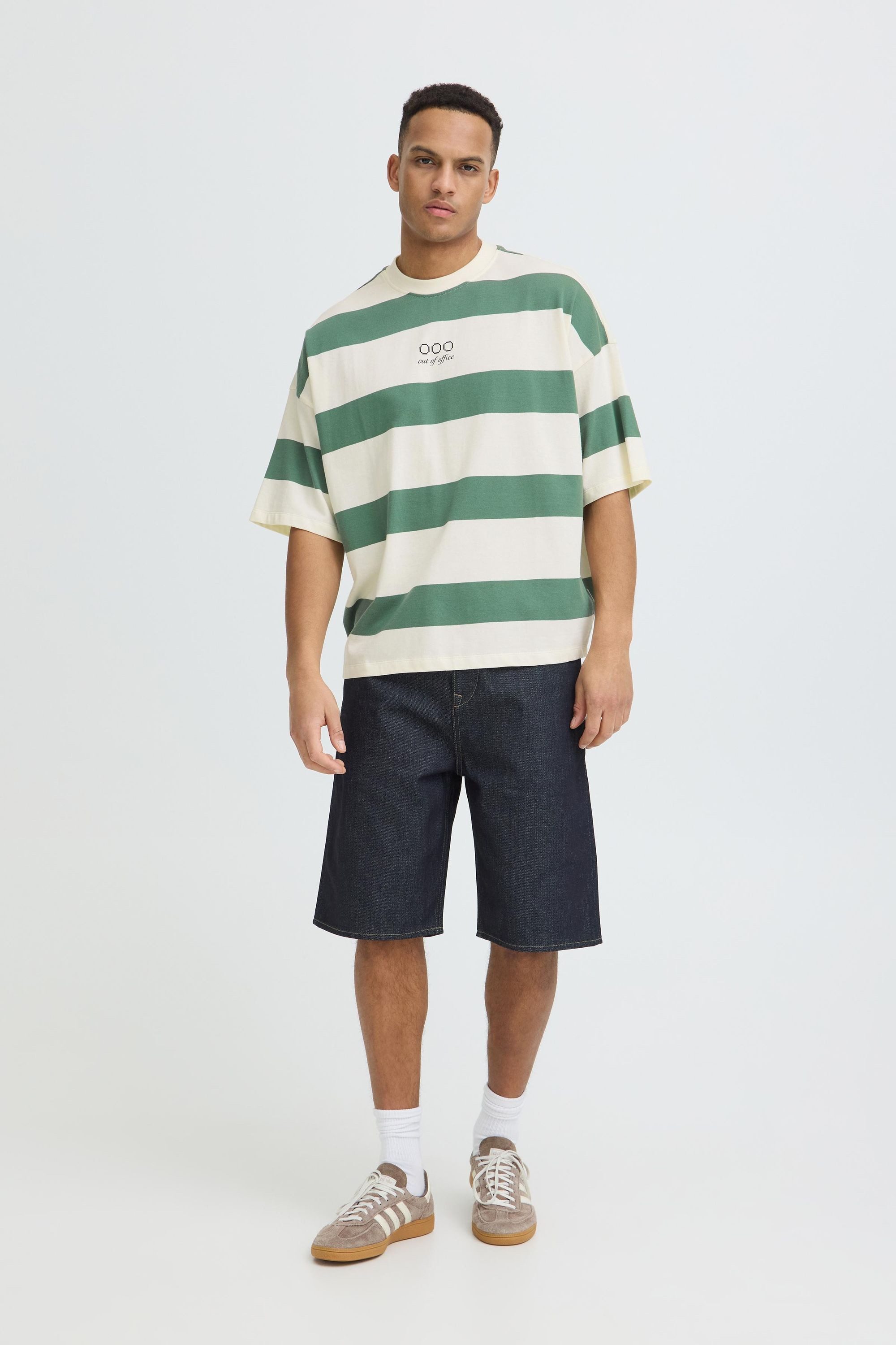 Blend Rundhalsshirt BHKaveh Weites T-Shirt mit breiten Streifen – Bild 3 von 5
