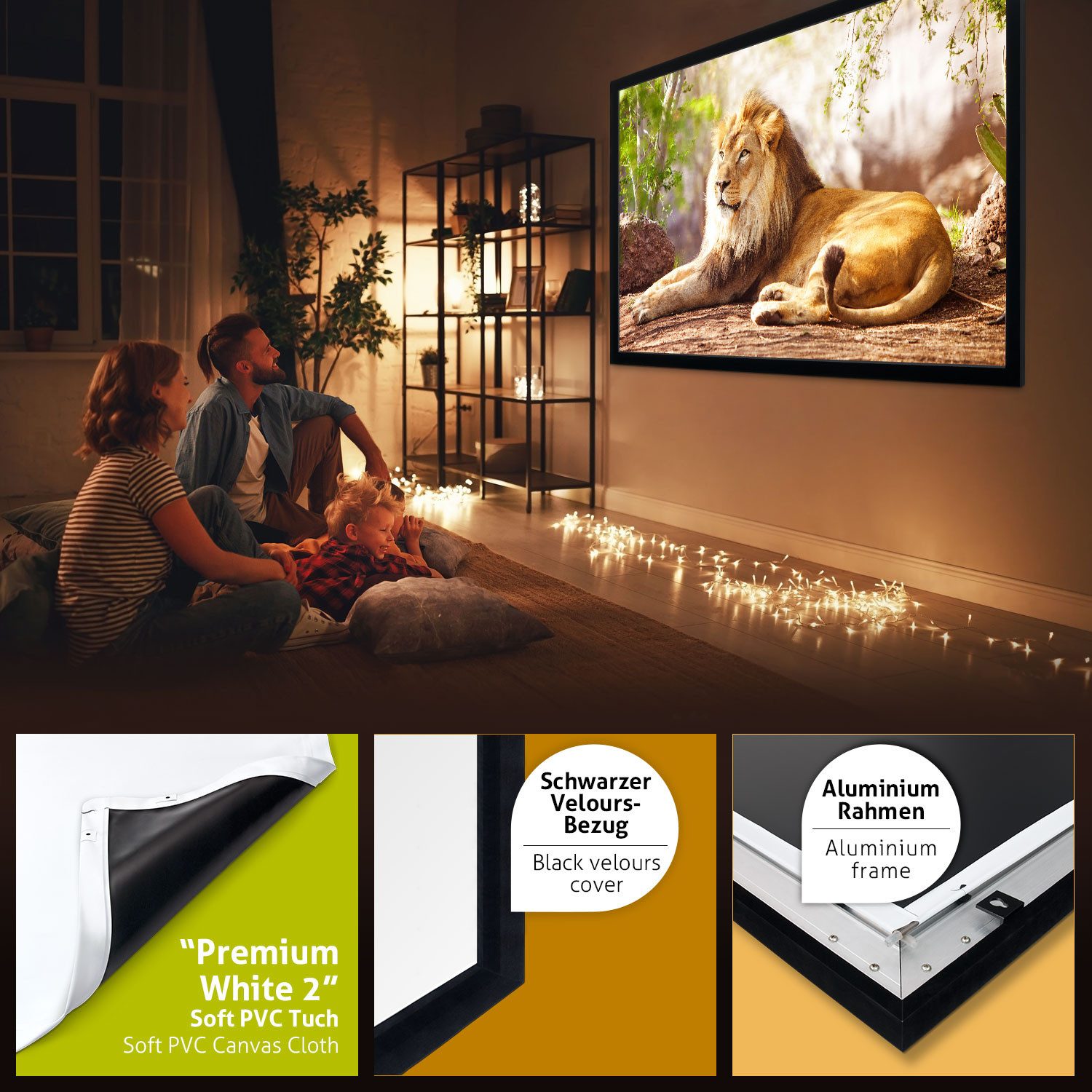 ESMART ESMART Germany Rahmen Leinwand Rahmenleinwand (Professional MIRALE)