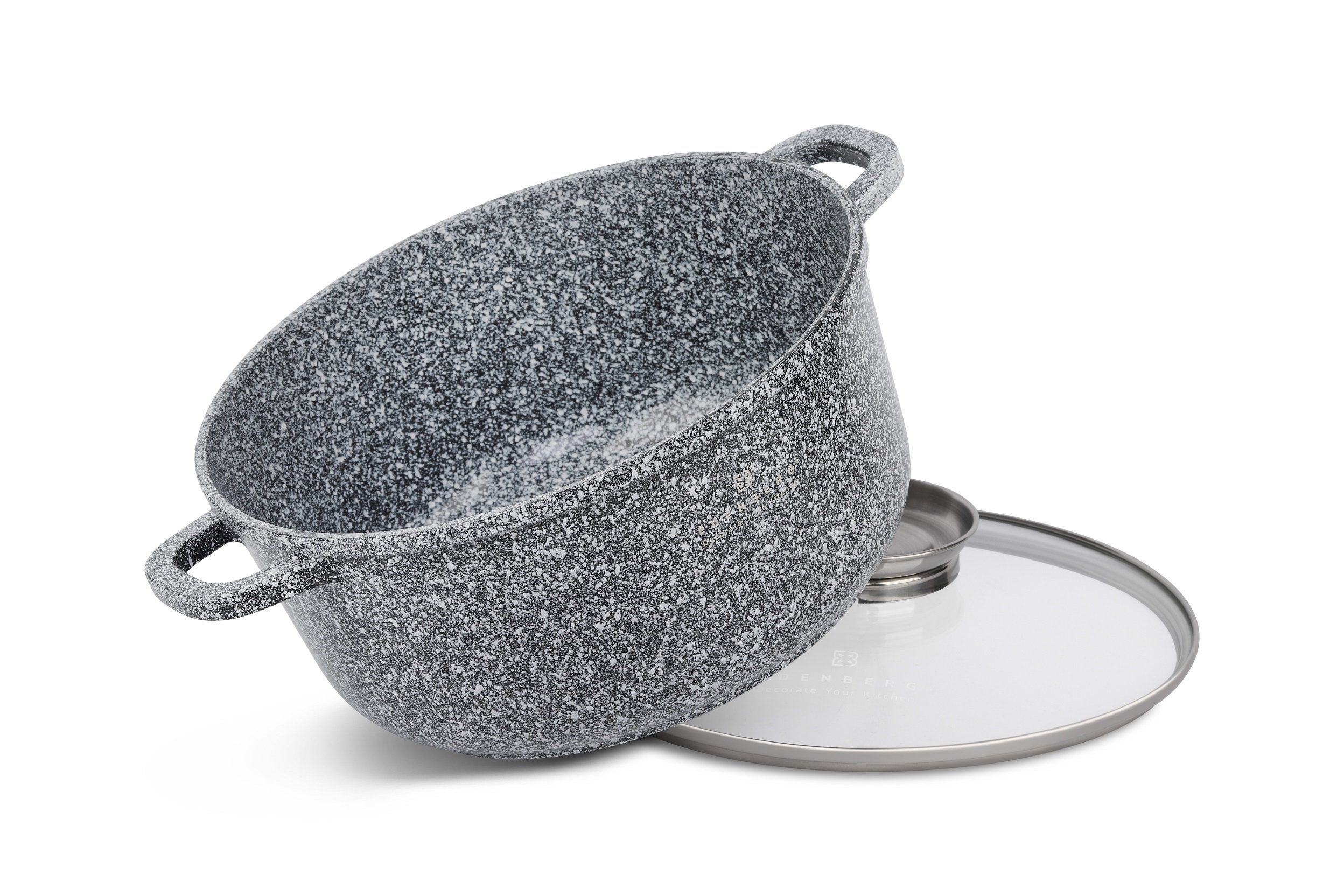 Edenberg Topf-Set Topfset Suppentopf Kochtopf Keramik Marmor Induktionstöpfe GLASDECKEL, Aluminiumguss (sehr hochwertig, 10-tlg., Zeitloses Design des Topfsets. Eine ideale Geschenkidee)