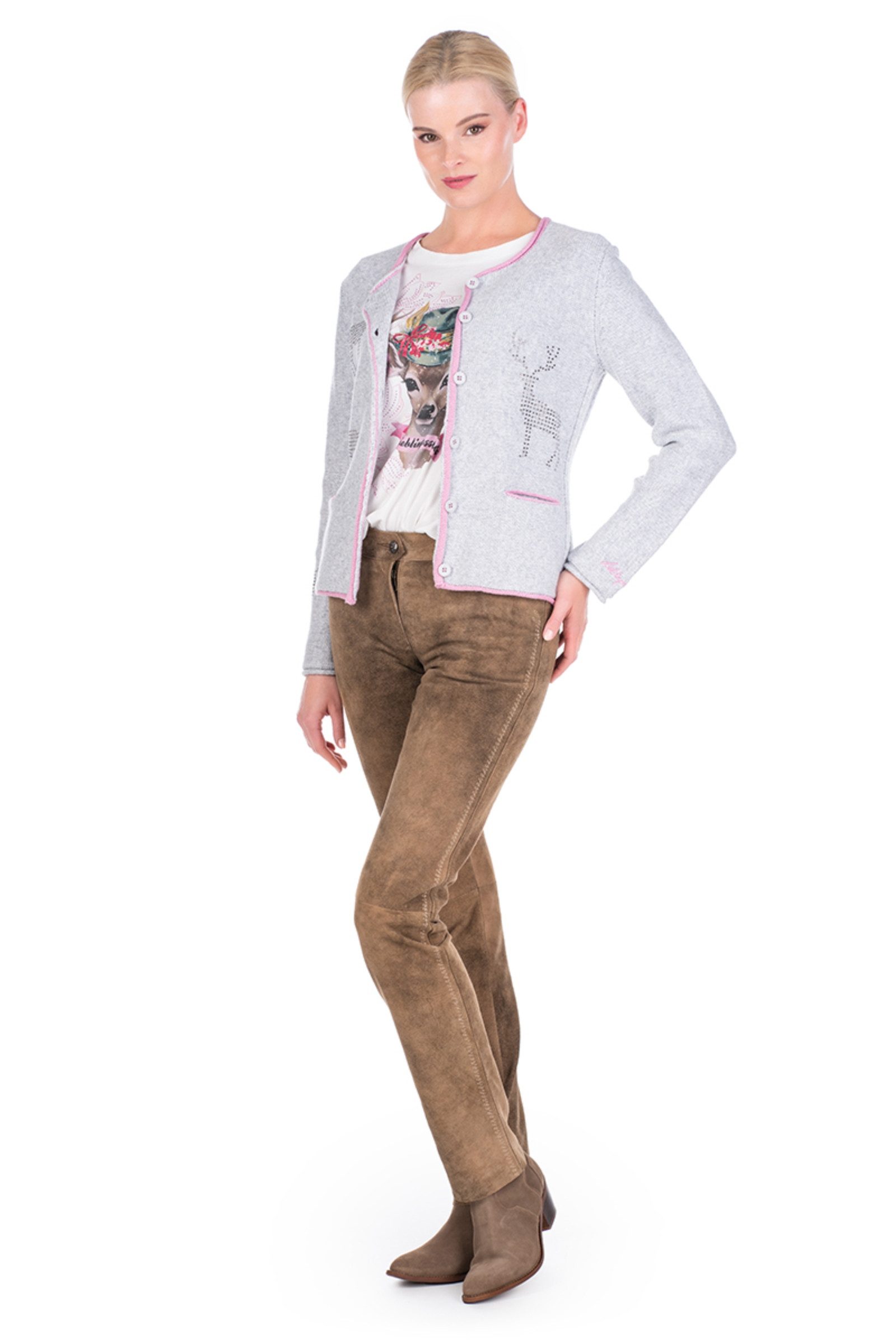 Lieblingsstück Trachtenstrickjacke Trachten Strickjacke - ZOFIA - light silver