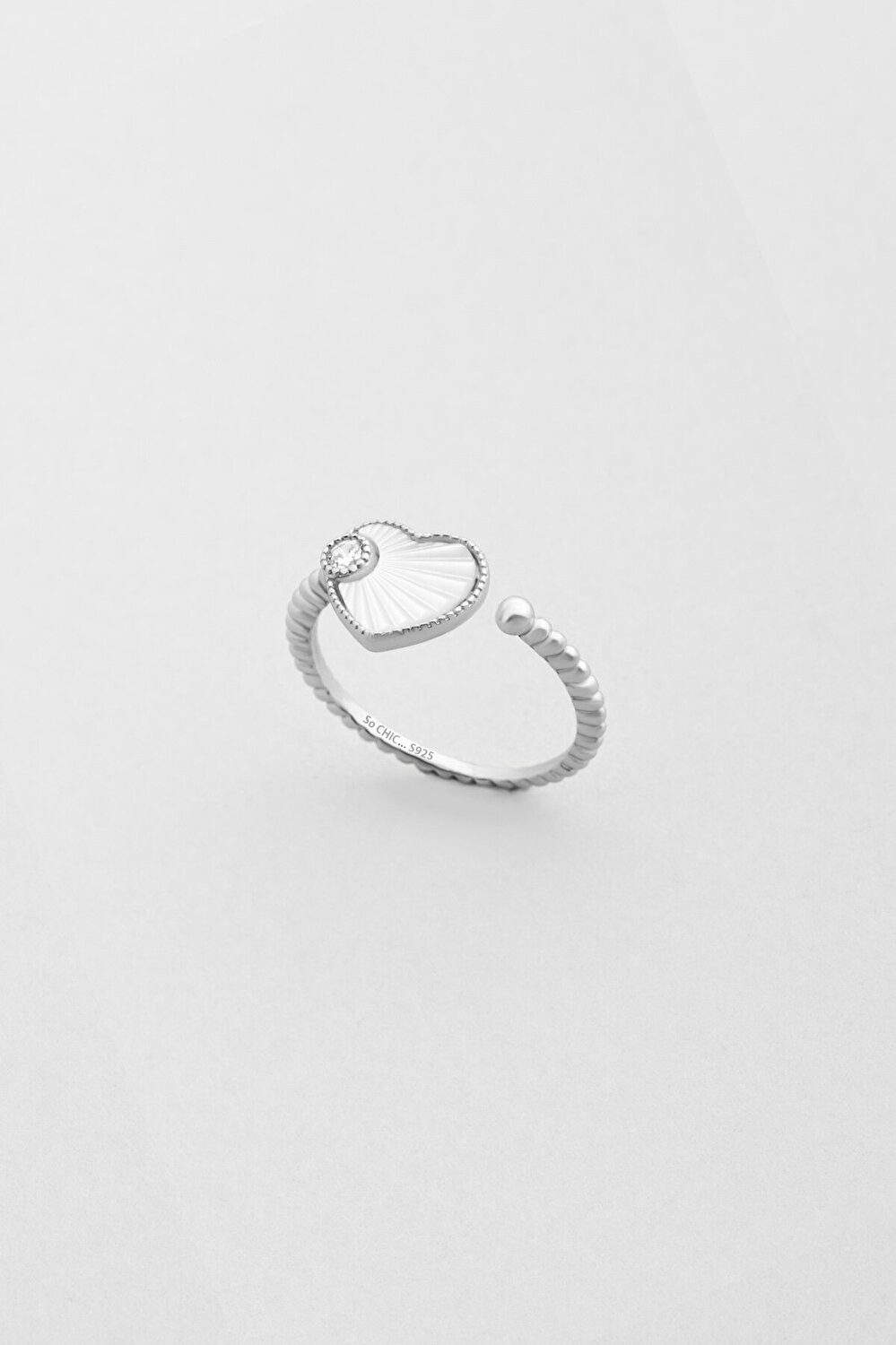 So CHIC... Silberring Lumora 18K Weißgold Ring verstellbar