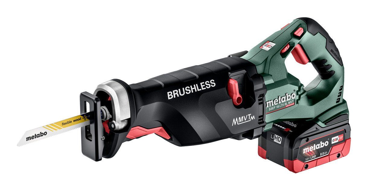 metabo Akku-Säbelsäge SSEP 18 LTX BL MVT, 2 x 8 Ah LiHD in MetaBox