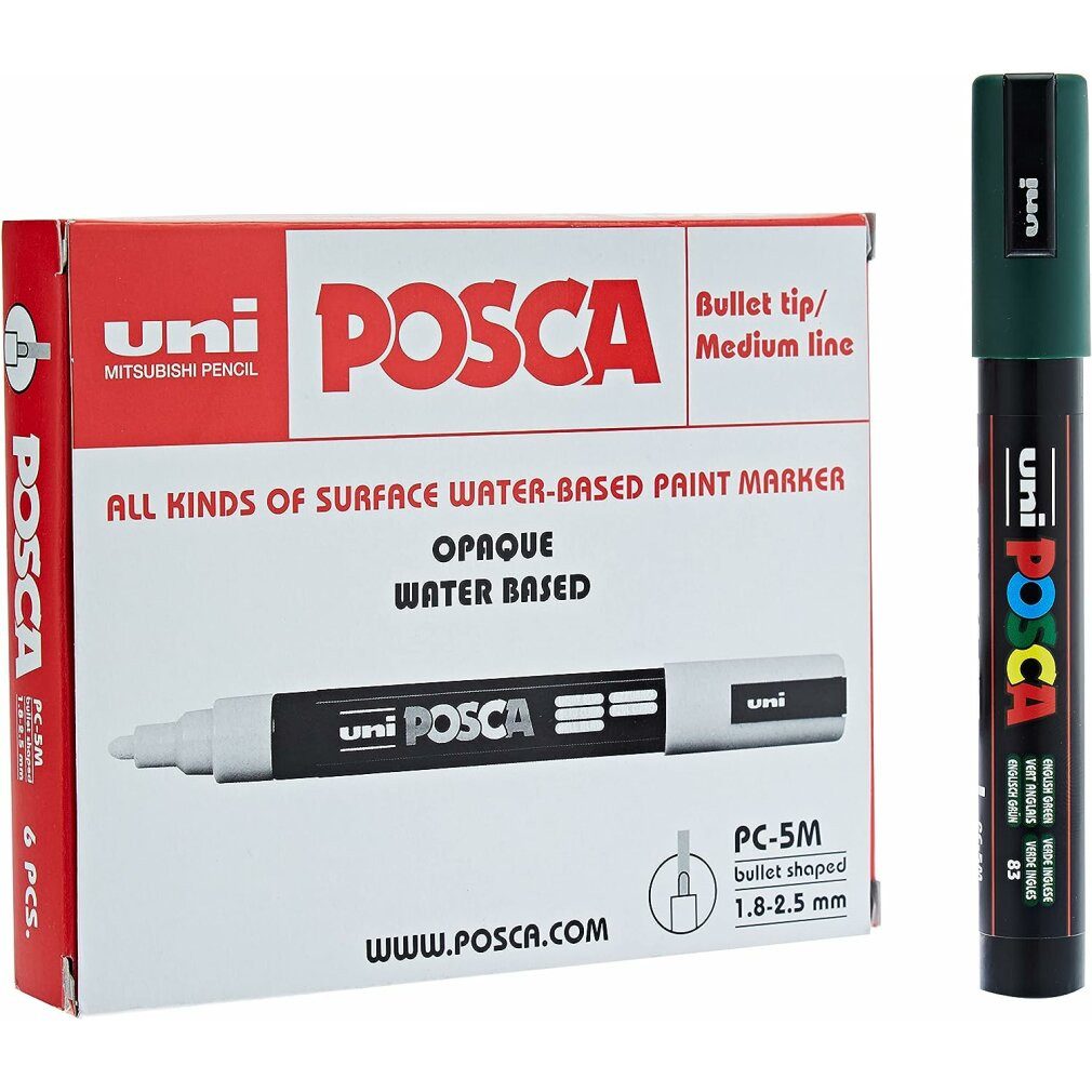 POSCA Чемоданы Marker PC-5M Dunkelgrün (6 Stück)