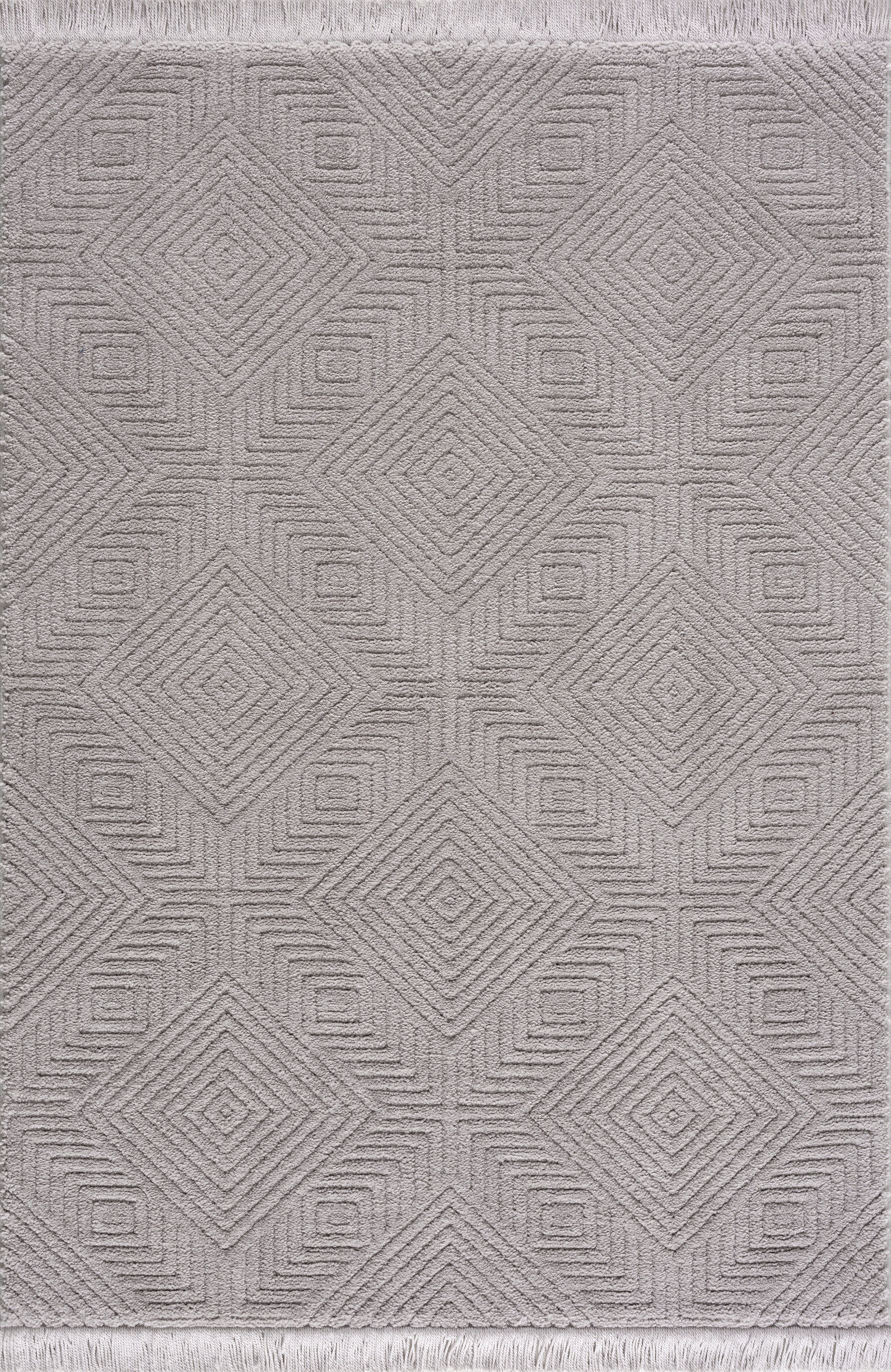 Boho, Teppich grau Duchesse, 22 grafisches 3D-Effekt, Wende-Teppich mm, Design, im Fransen Höhe: rechteckig, Leonique, mit