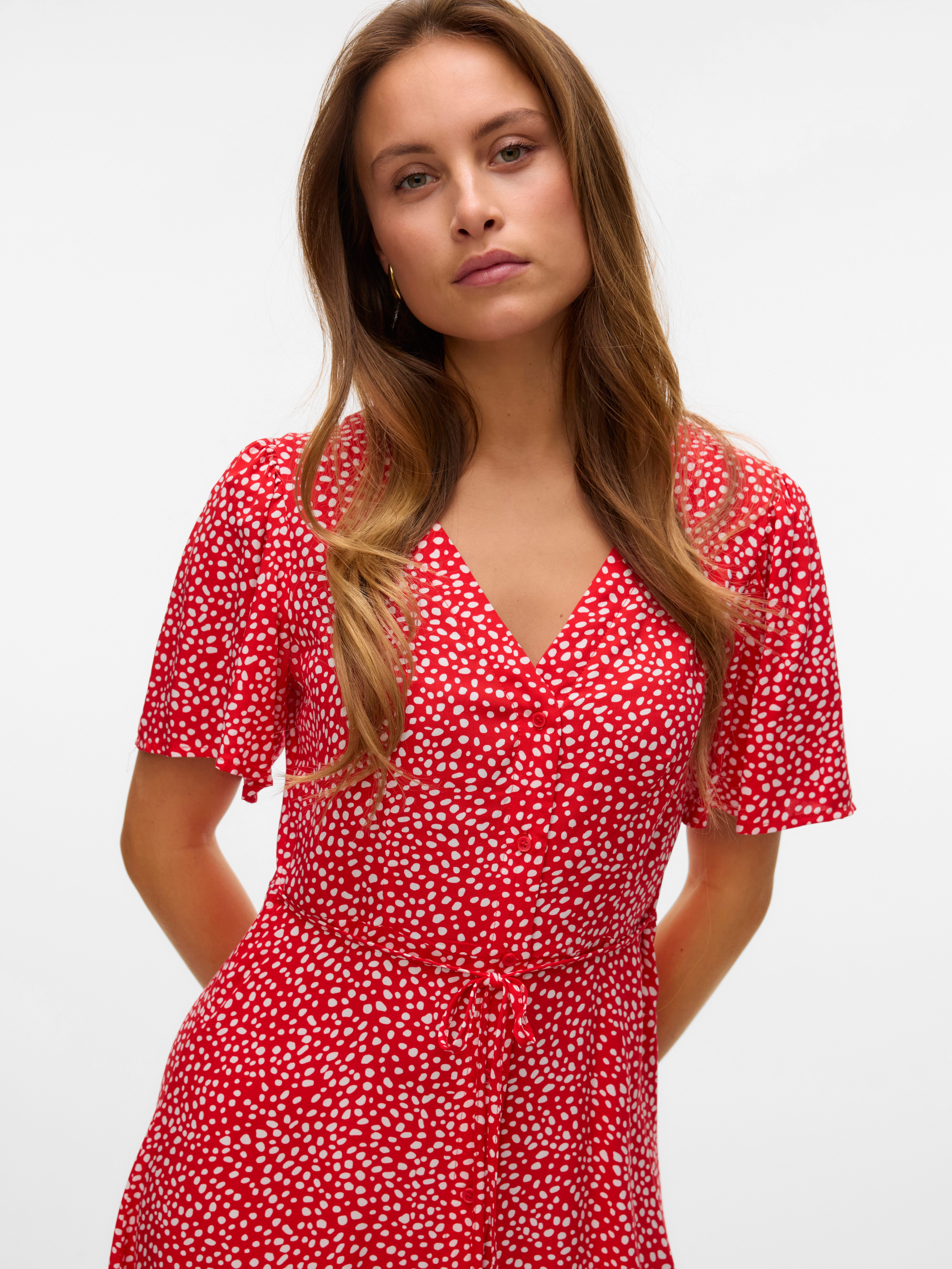 Vero Moda Minikleid VMALBA SS SHORT DRESS WVN NOOS Viskose, slim fit