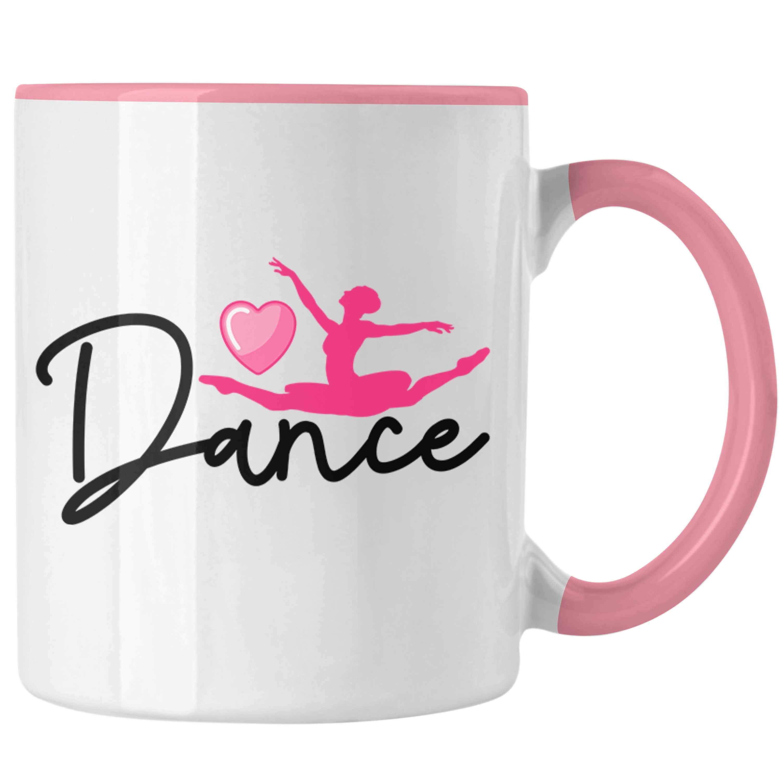 Trendation Tasse Tasse Ballett Ballerina Motiv Geschenk für Tanzliebhaber Ballerina-Fan Rosa