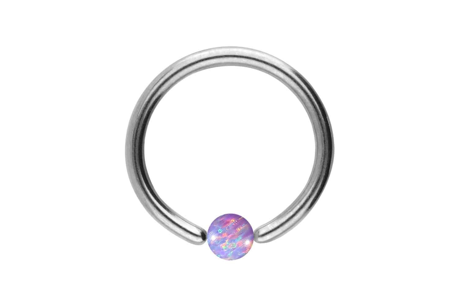 Nasenpiercing Chirurgenstahl Klemmkugelring SYNTHETISCHER OPAL