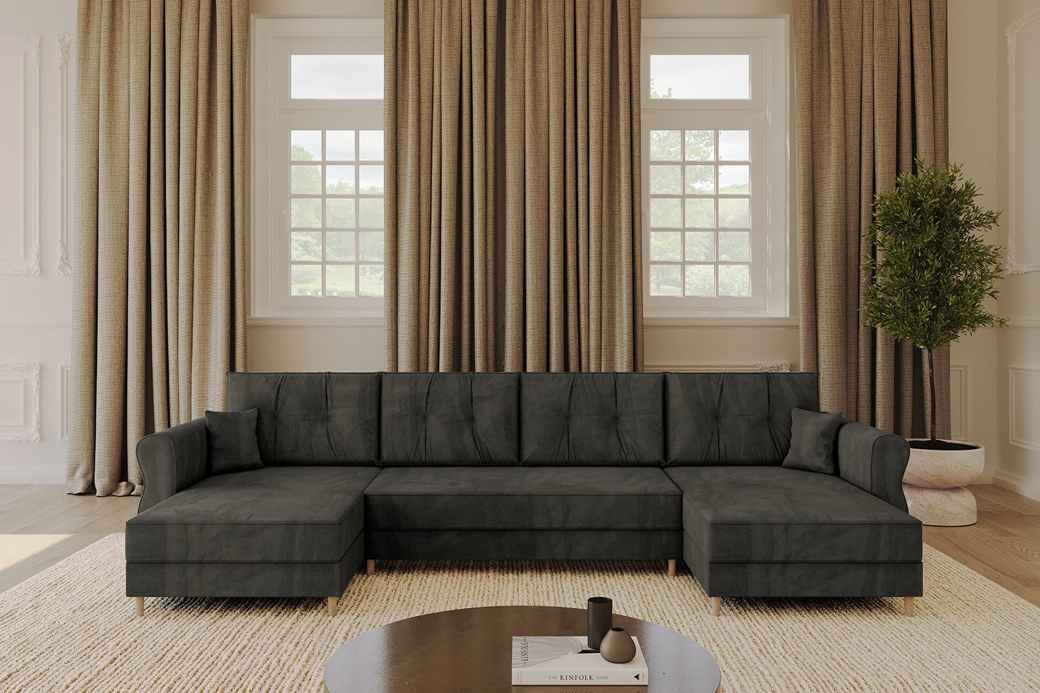 ALTDECOR Wohnlandschaft APOL-U, Couch mit Schlaffunktion, günstig online kaufen