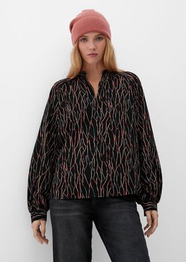 QS Langarmbluse Bluse mit abstraktem Muster Zierborte