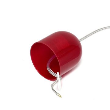 Licht-Erlebnisse Pendelleuchte ADANIA, ohne Leuchtmittel, Hängelampe Glas Rot rund 30 cm Retro Küche Esszimmer E27 Lampe